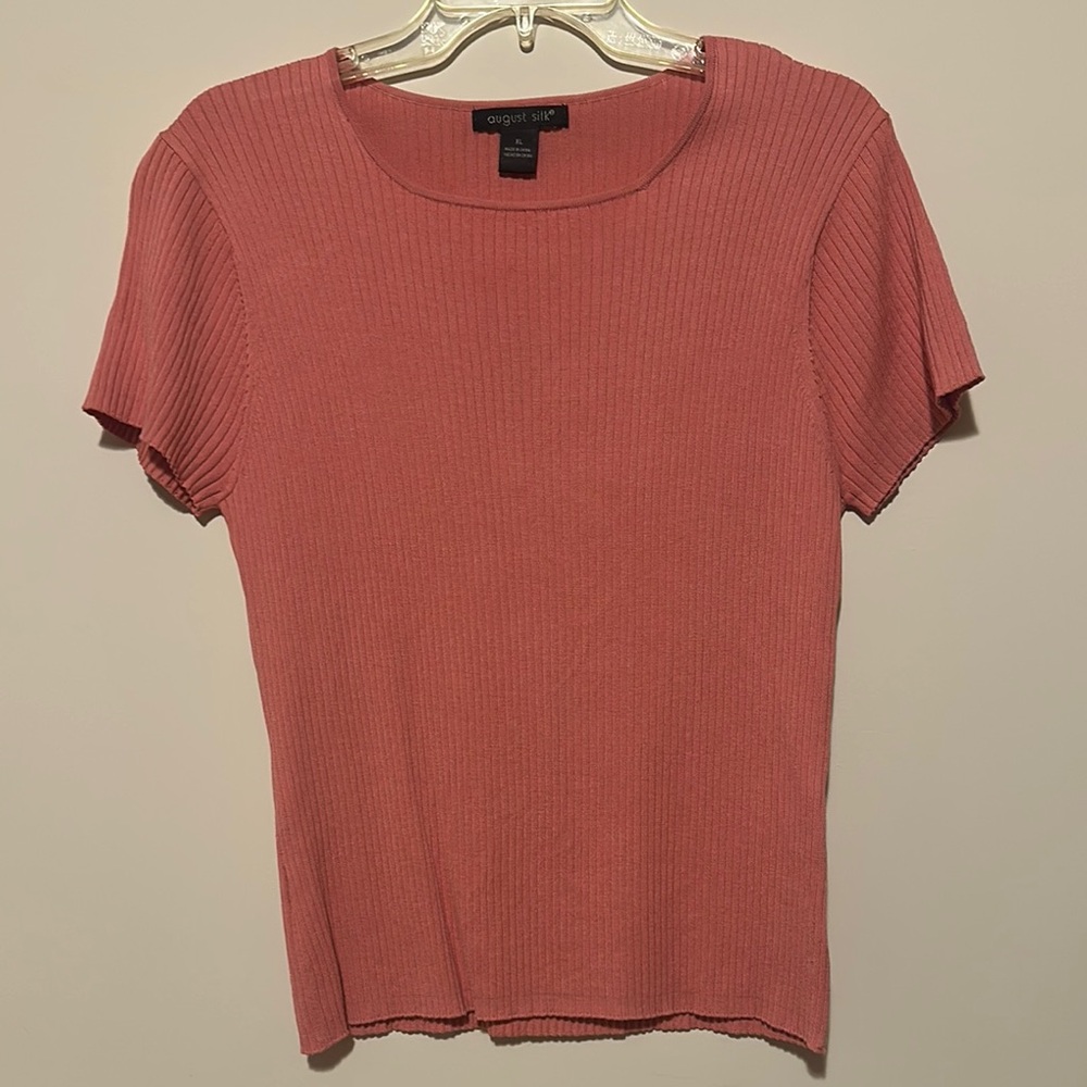 Women's Pink Ribbed Top